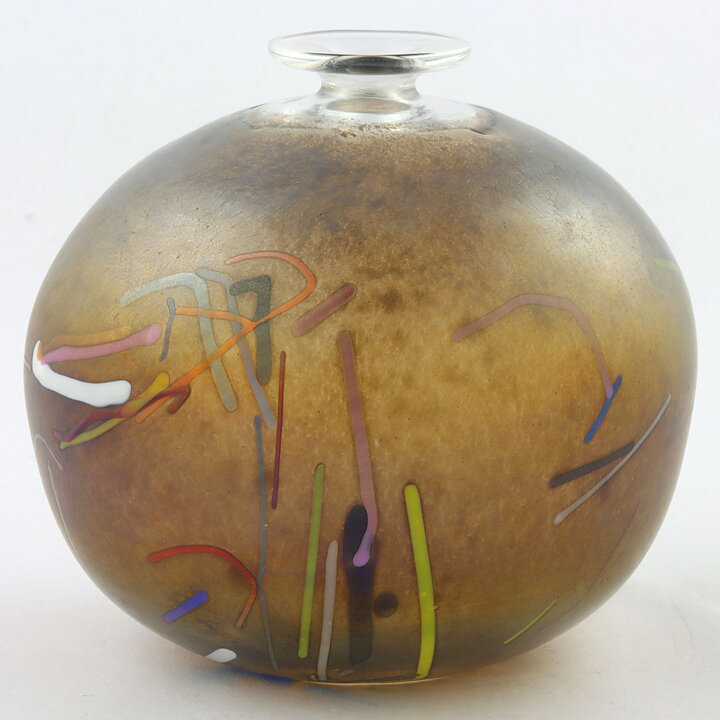 Bertil Vallien (Tornado 1983) Swelling Vase with Iridescent Surface 10 cm #48279