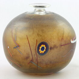 Bertil Vallien (Tornado 1983) Swelling Vase with Iridescent Surface 10 cm #48279