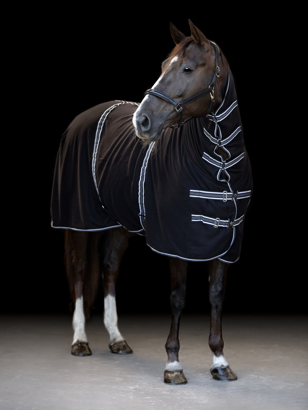 Fleecetäcke HorseGuard med hals  - Svart