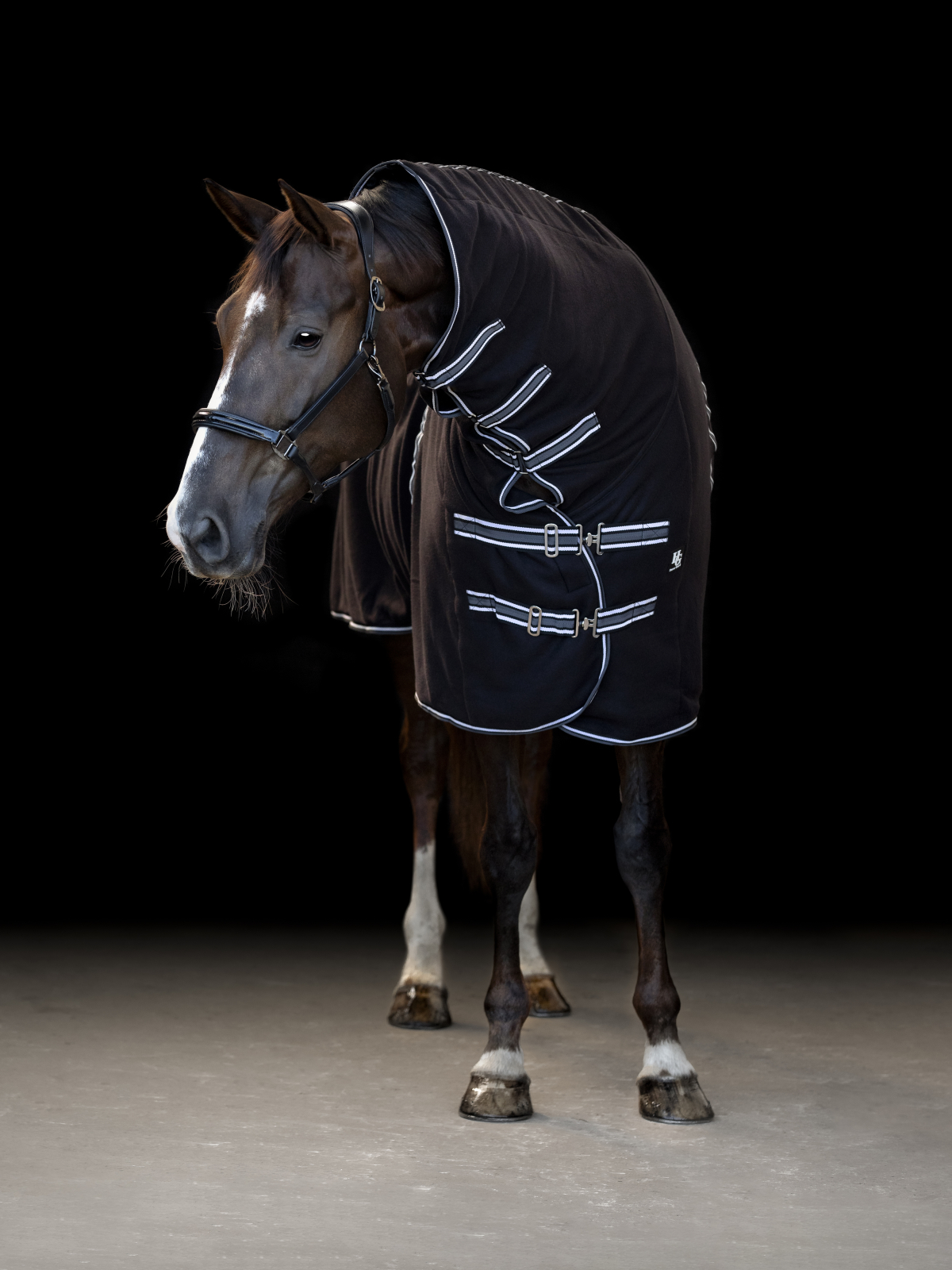 Fleecetäcke HorseGuard med hals  - Svart