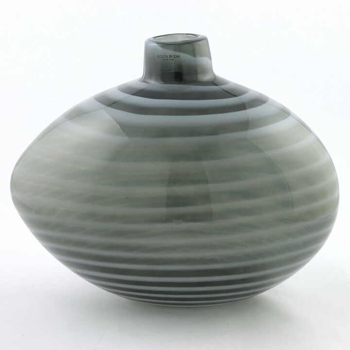 Ann Wåhlström (Nest 2002) Gray Modern Ovoid Vase with Swirling  Decor 27/23 cm