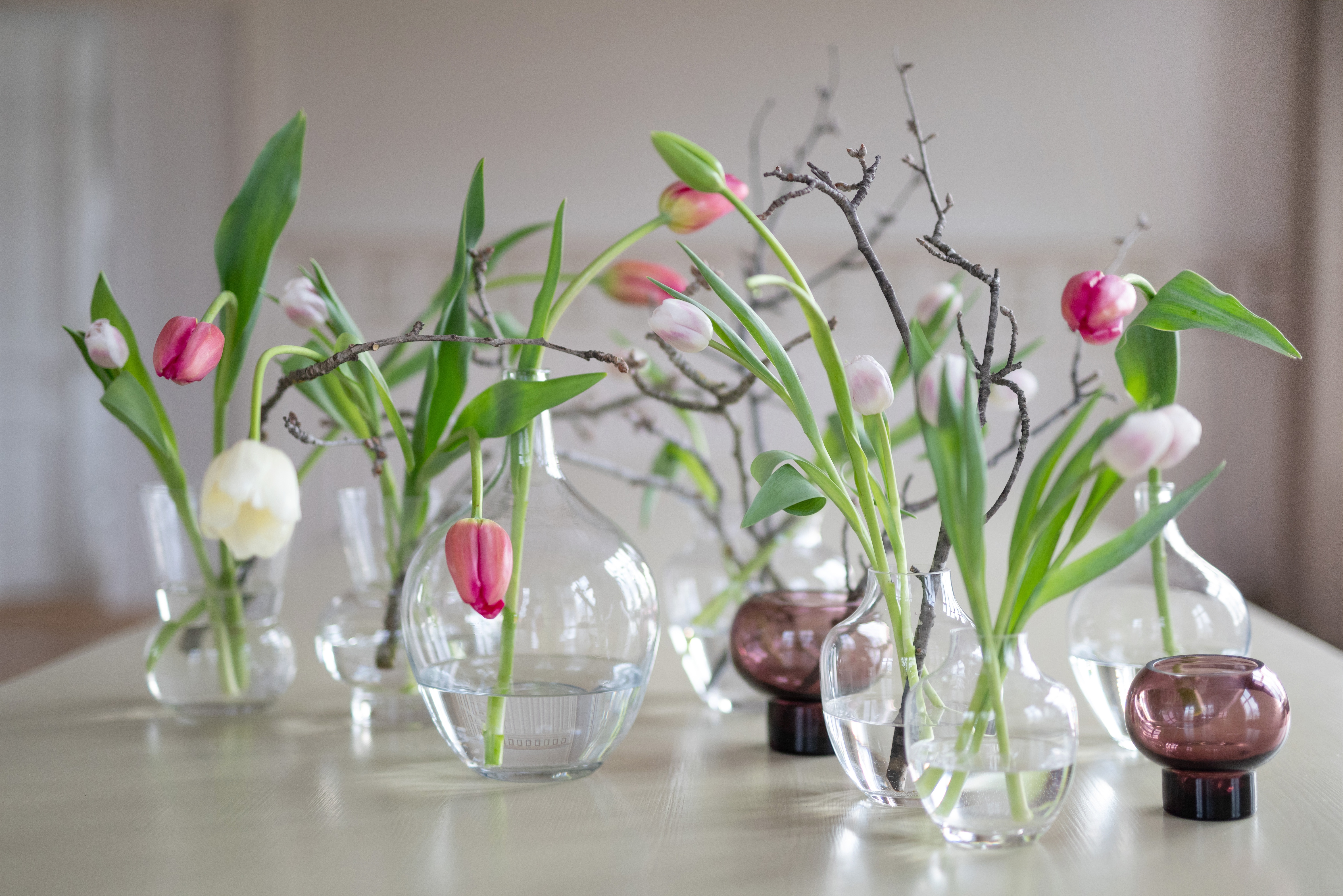 Mouth-blown glass vase - Damejeanne - Glass bottle - Clear - Large - 3