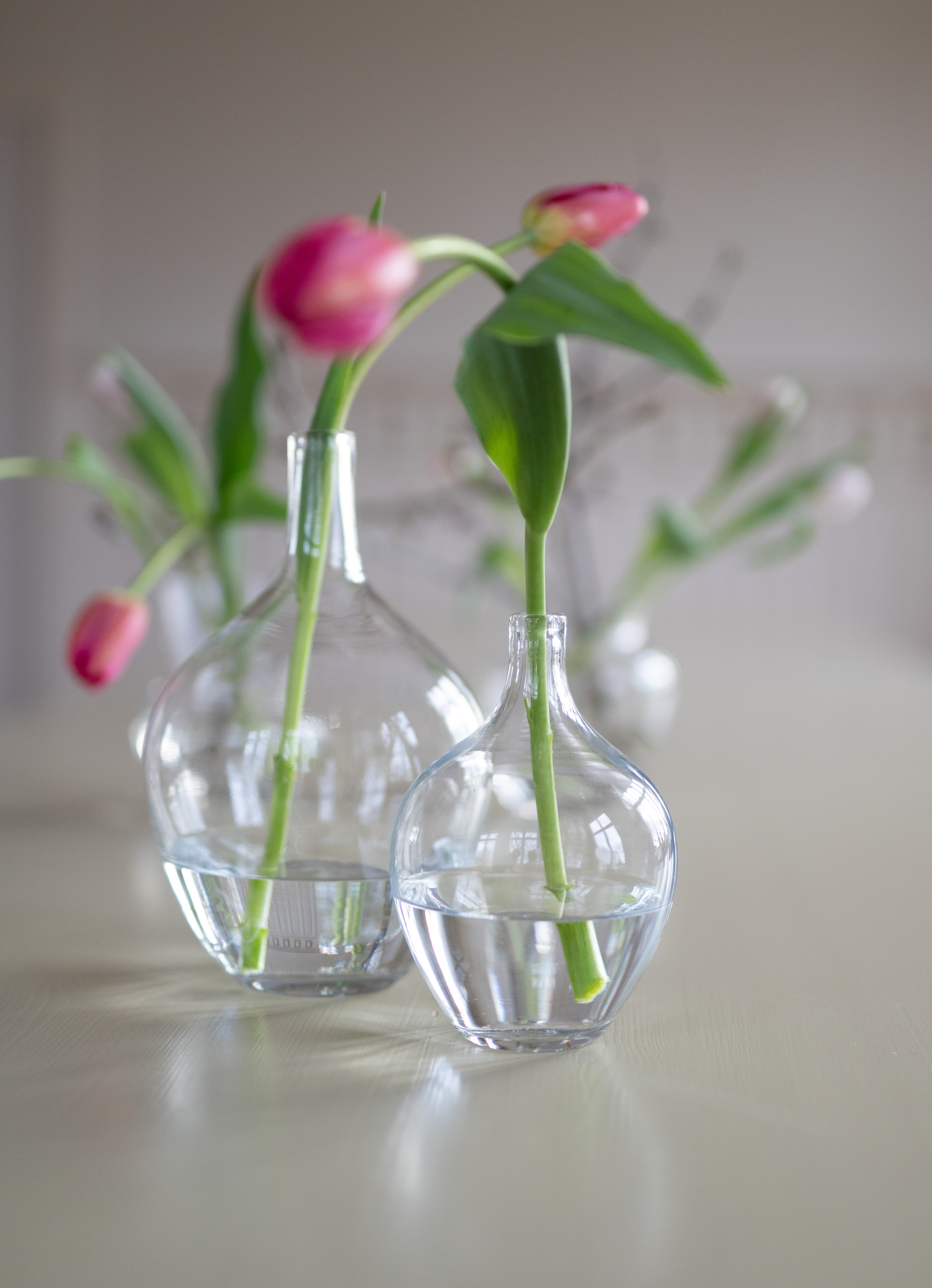 Mouth-blown glass vase - Damejeanne - Glass bottle - Clear - Large - 4