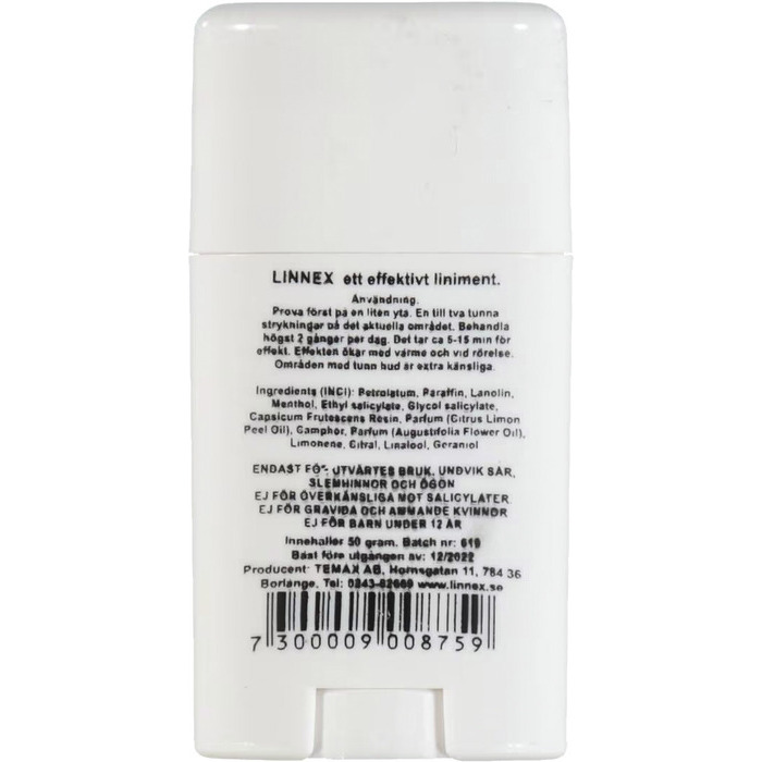 Linnex Stick 50g baksida