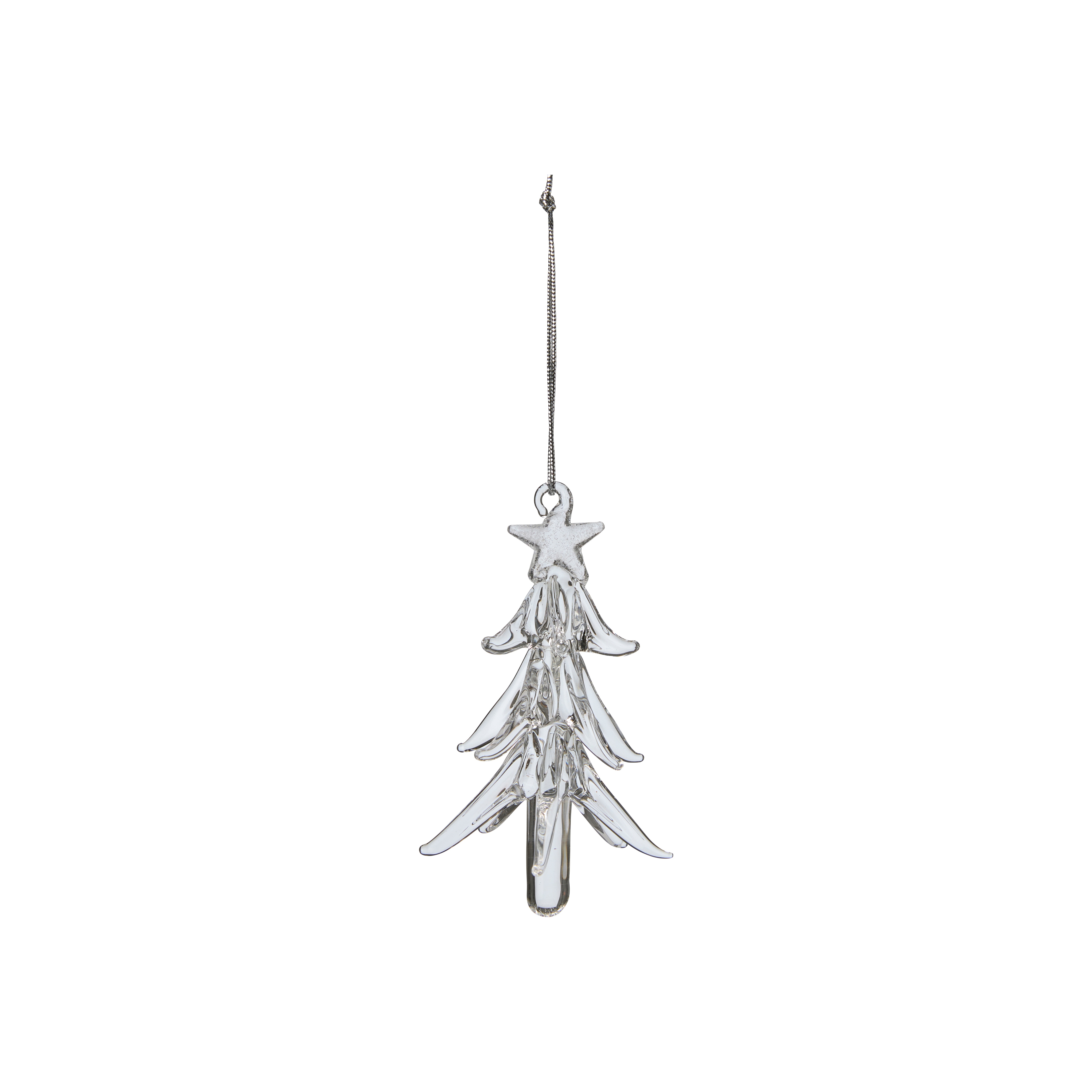 Tree - Gran - Julgran med hänge - Glas - Klar - 4-pack - 2