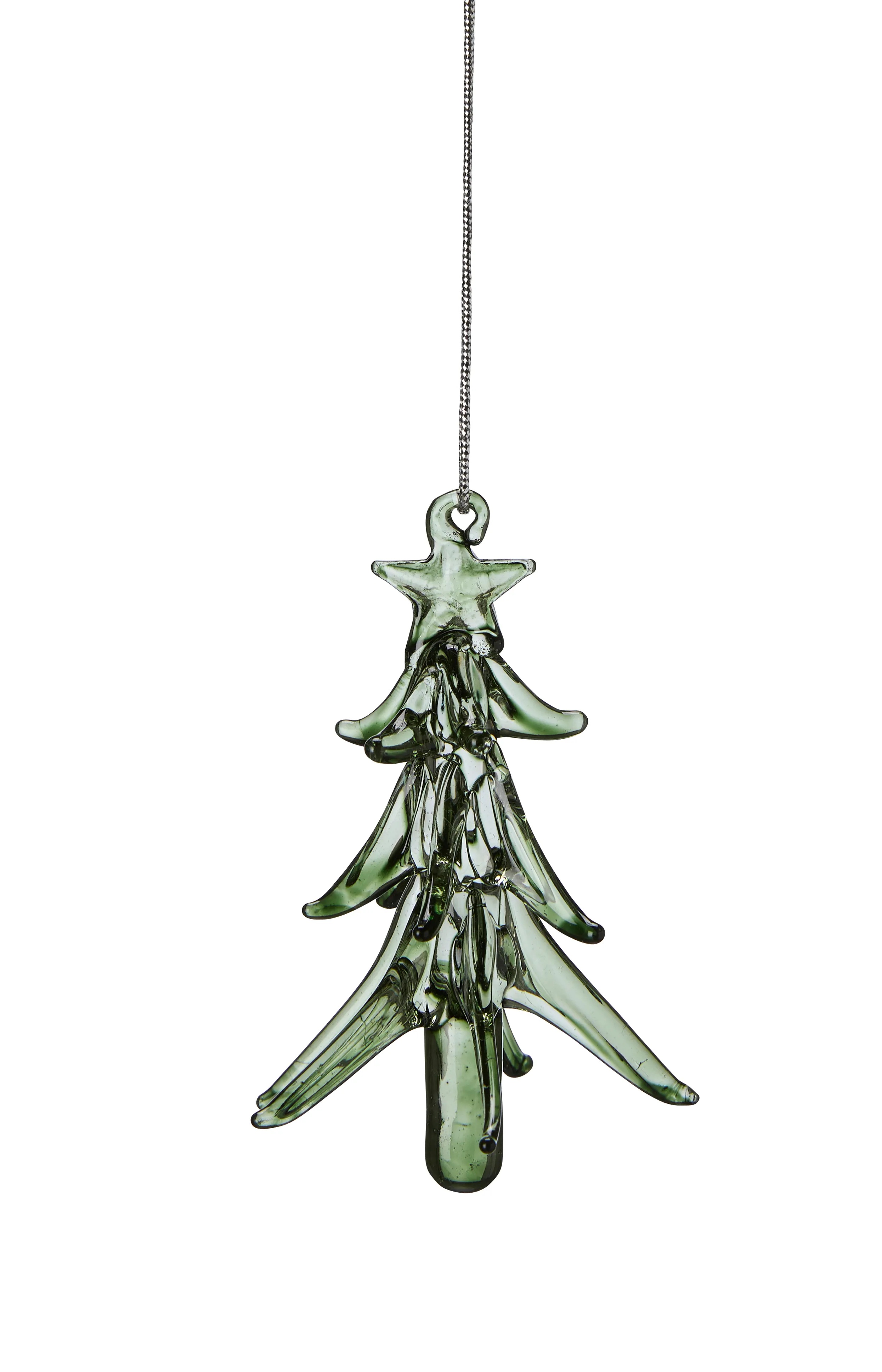 Tree - Fir - Christmas tree with hanger - Glass - Green - 4-pack - 2