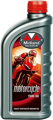 Midland Motorcycleoil 15W-50 Helsyntet JASO MA2 Ducati - KTM  1 Liter  21761