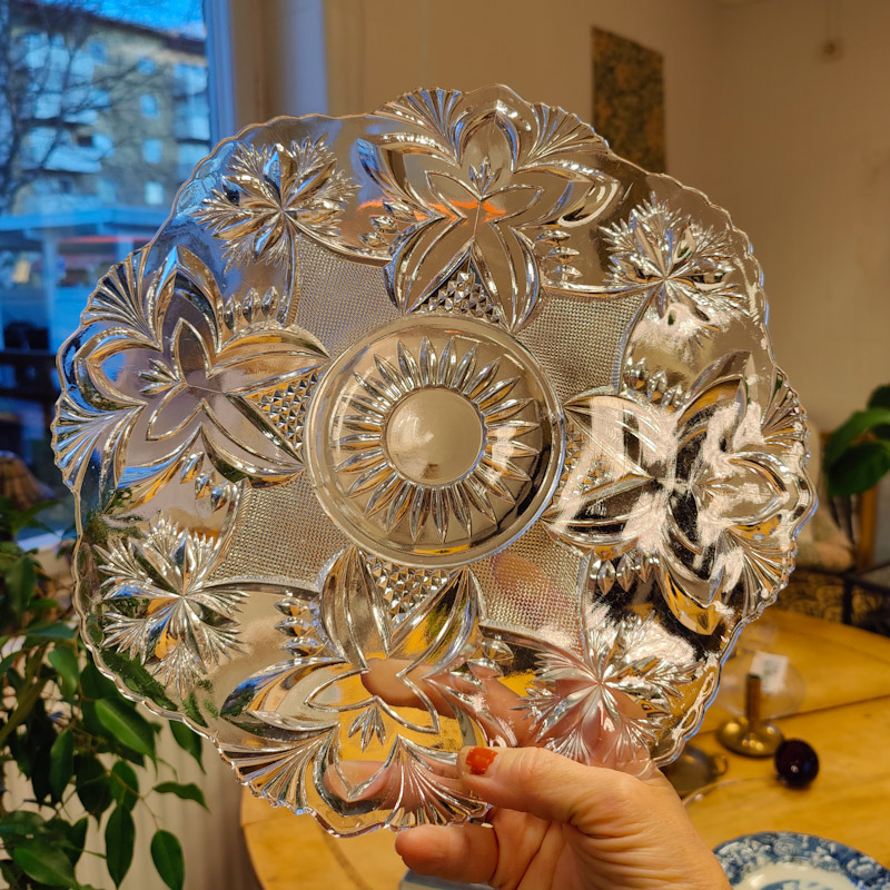 Serveringsfat i pressglas - 2