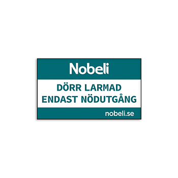 Dekal 85x50mm - Dörr larmad - nödutgång