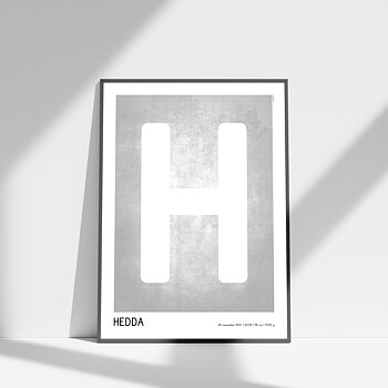 PERSONLIG BARNPOSTER GRÅ