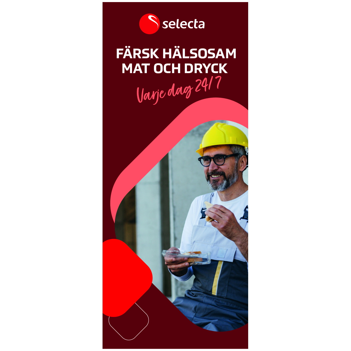 Rollup Färsk hälsosam mat och dryck
