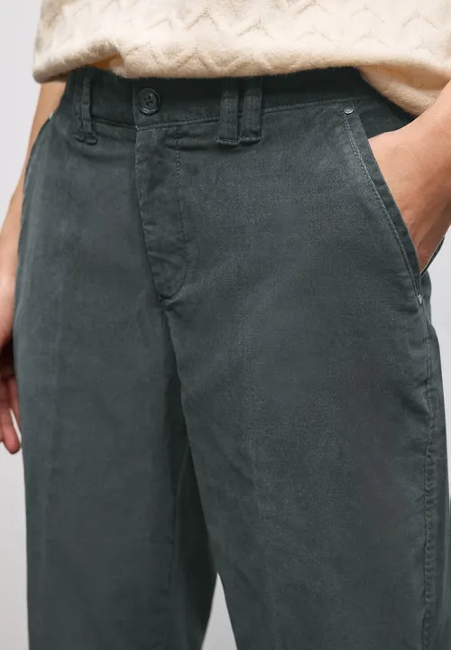 LTD QR Chino Velvet - Balsam Green - Street One - 4