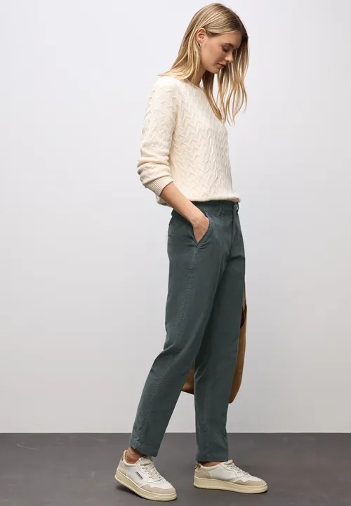 LTD QR Chino Velvet - Balsam Green - Street One