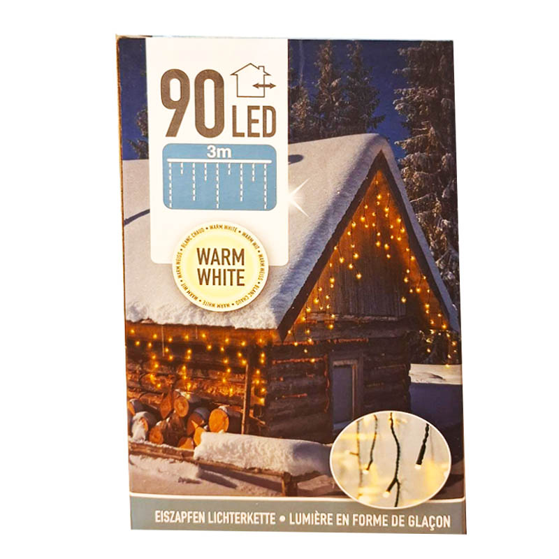 Ljusslinga "Istapp" ”Gardin” 90 led 3m 230V inkl. nätadapter