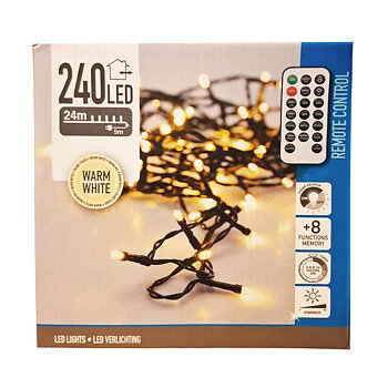Ljusslinga 240 led 24m med fjärrkontroll. 230V inkl. nätadapter
