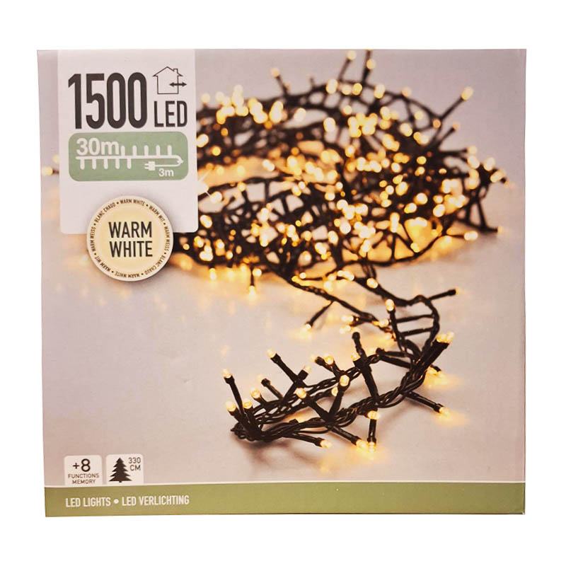 Ljusslinga 1500 led 30m. 8 ljusprogram, 230V inkl. nätadapter