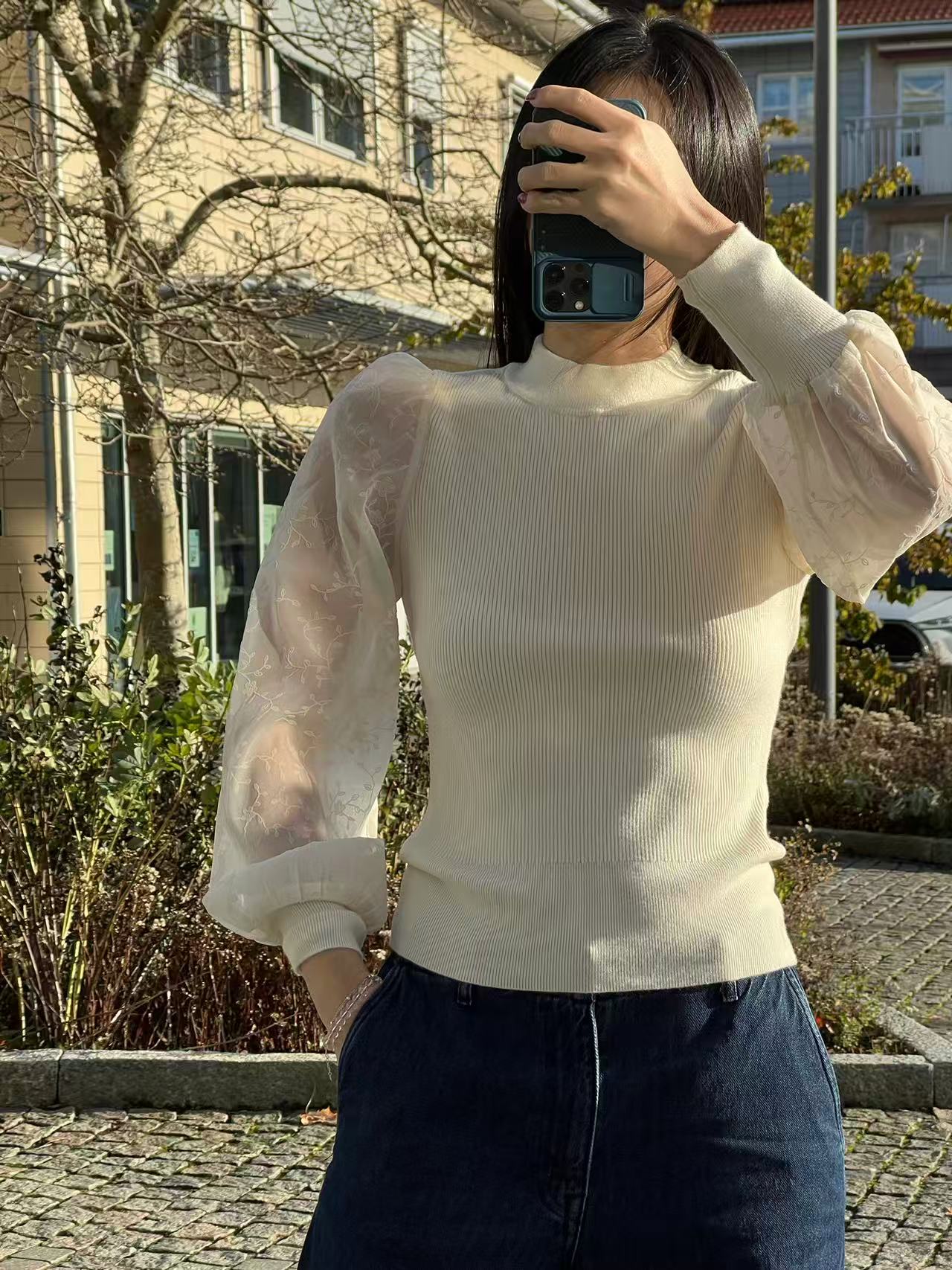 YAS Dotme Knit Pullover Birch - 4