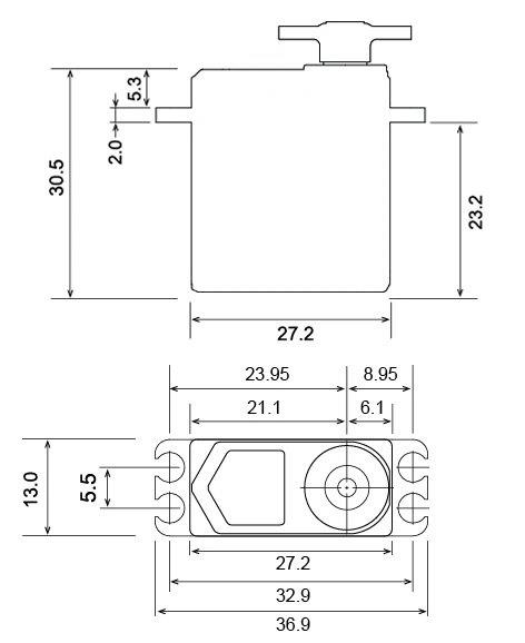 Futaba BLS-A600 Mini-Servo Flyg 7.6kg 0.10s HV S.BUS2 - 2