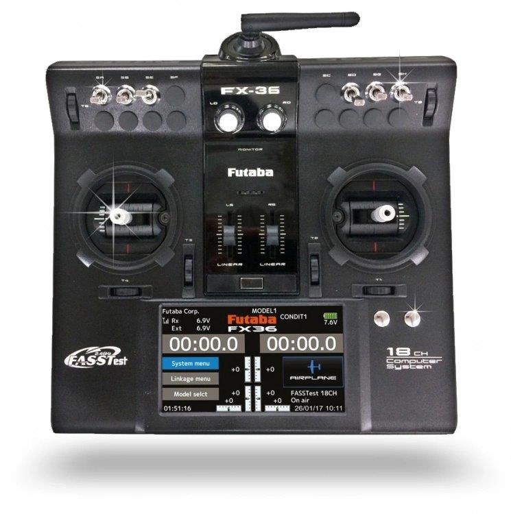 Futaba FX-36 Radio, R7208SB mottagare, utan batteri & laddare