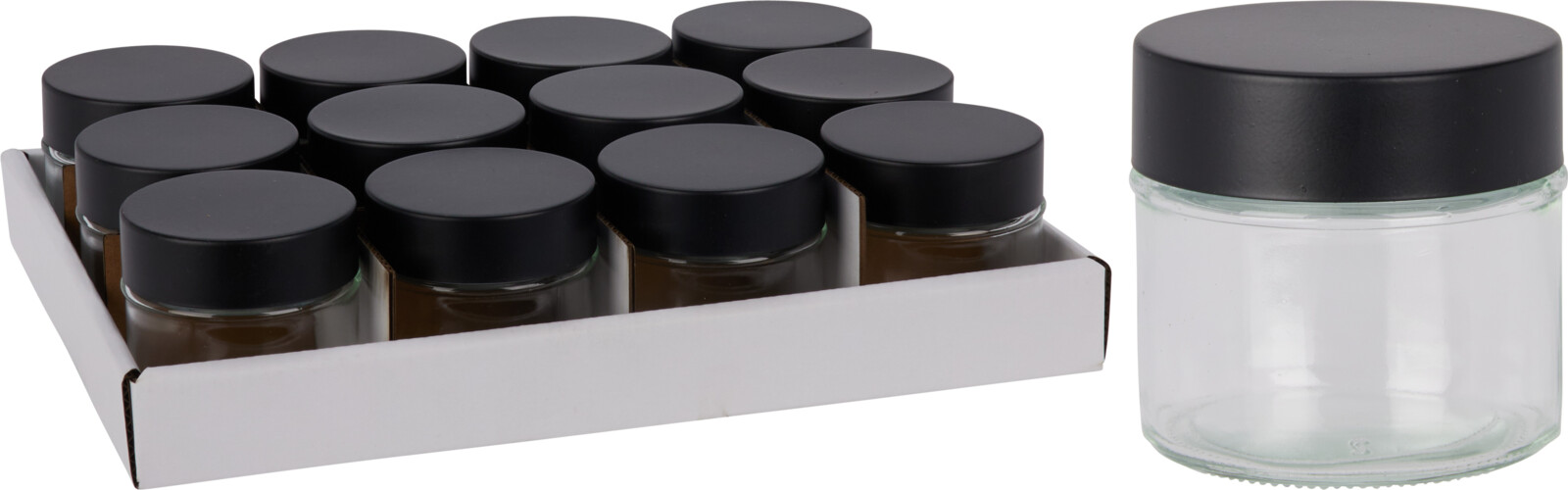 Glasburk med plastlock 80ml