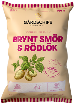 Gårdschips Brynt Smör & Rödlök 150g 10st