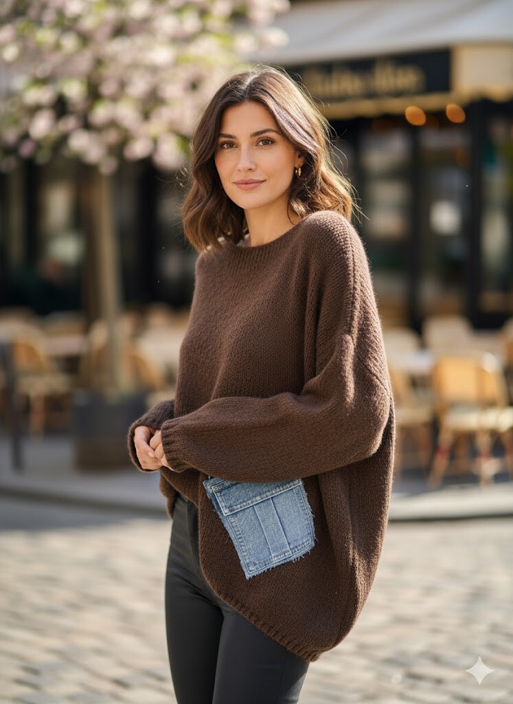 Sweater oversized brown