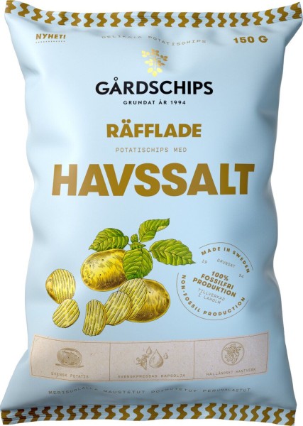 Gårdschips Räfflad Havssalt 150g 10st