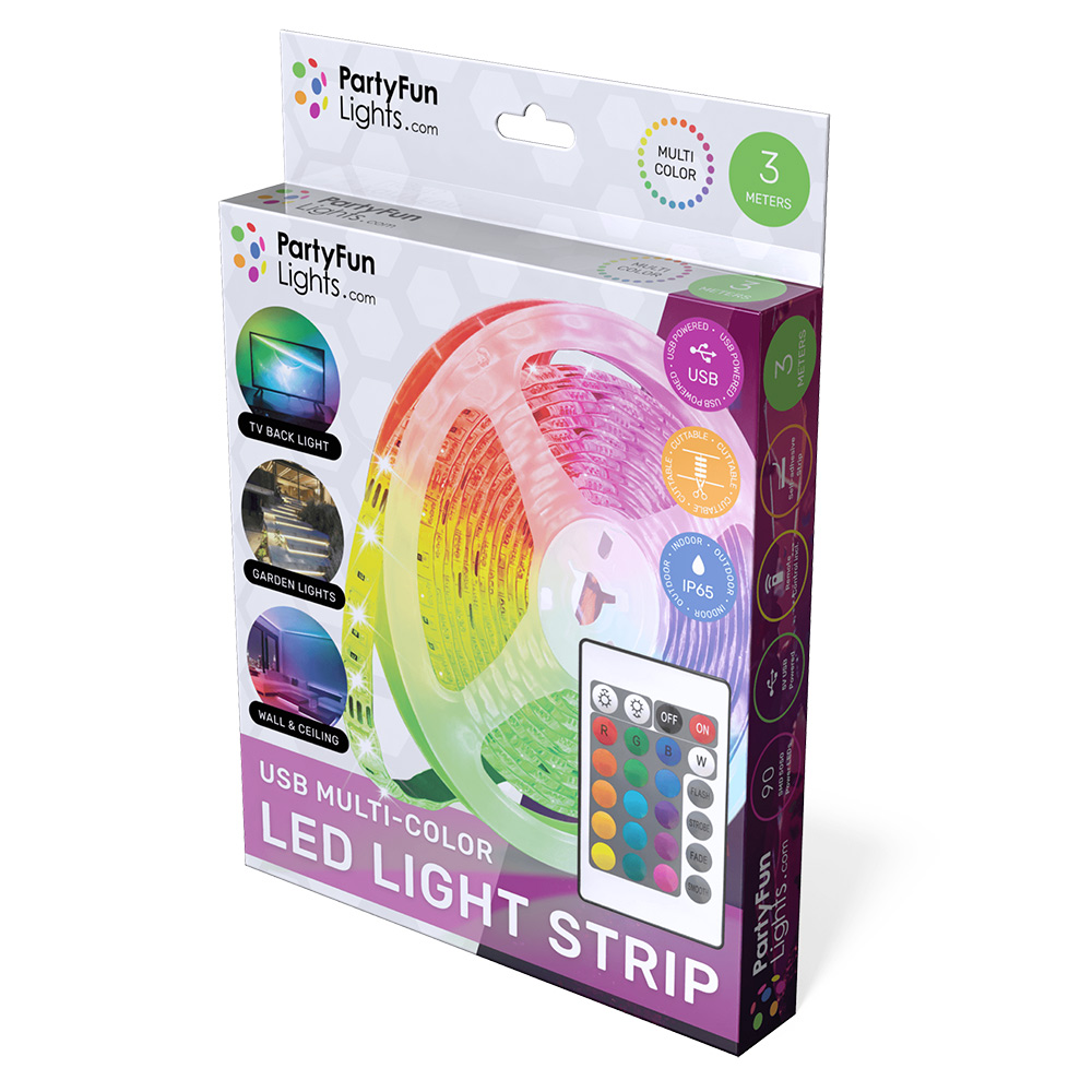 USB Led Light Strip 3 Meter med Fjärkontroll