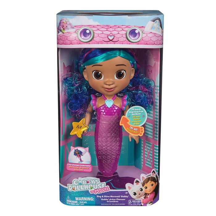 Gabby's Dollhose Movie Sing & Shine Mermaid Gabby Docka - 3
