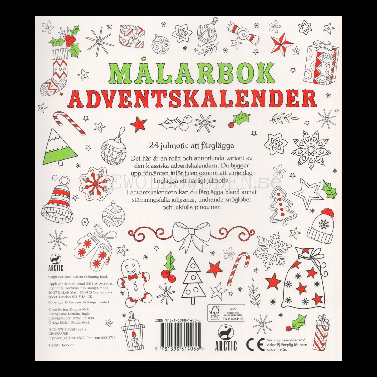 Adventskalender MÅLARBOK 48 motiv att färglägga - S12 - 8