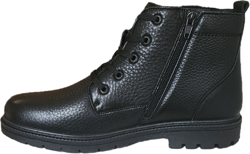 Comfort Lace Zipper Boot Black – Vinterkängor med värme, stabilitet och genomtänkt design - 2