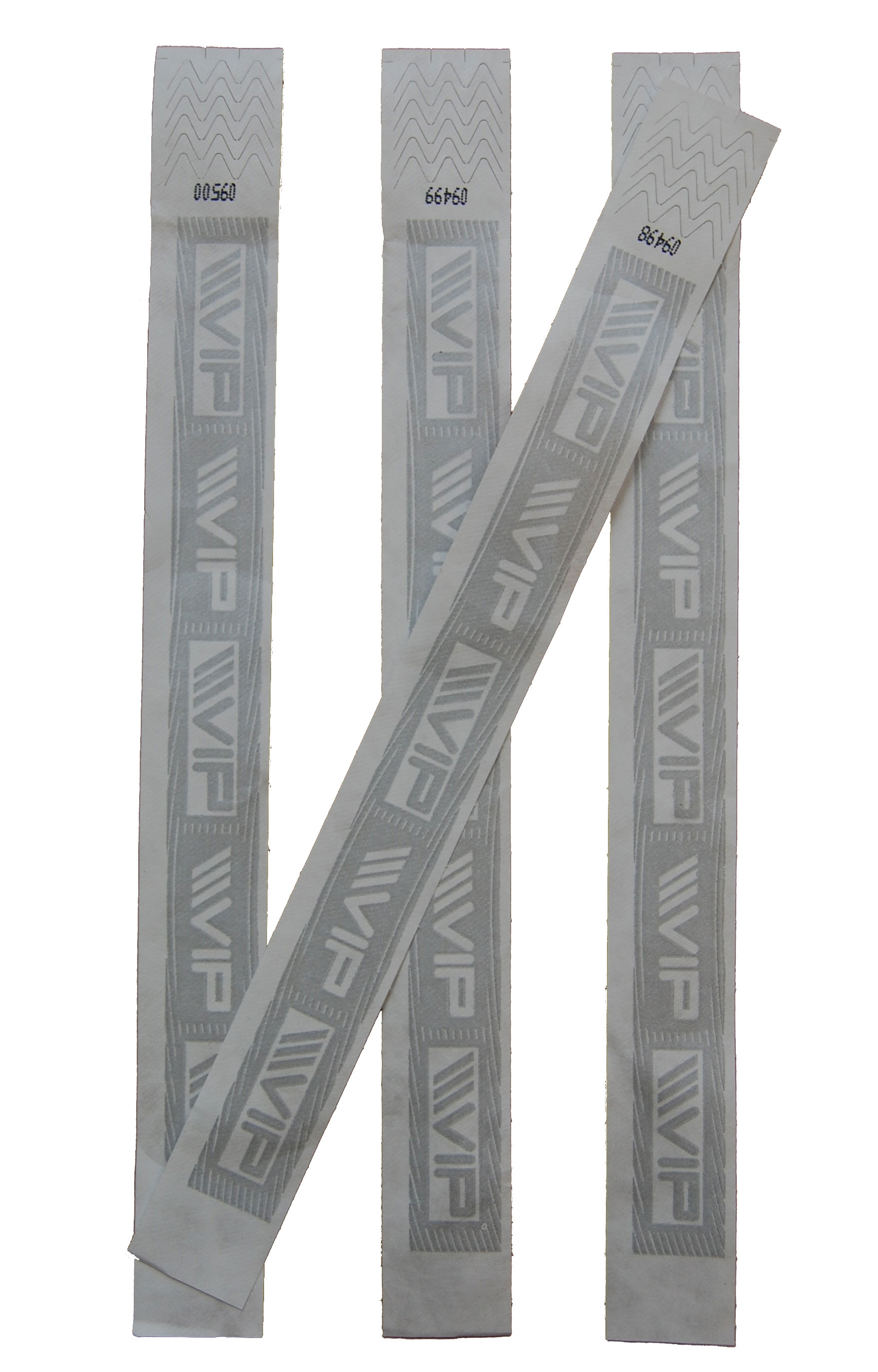 Entréband, festivalarmband, tyvek, VIP-tryck, VIT & SILVER, 25 mm