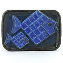 ウィリー・フィッシャー  青い陶板  2匹の魚  26cm  1960年代 (2)
