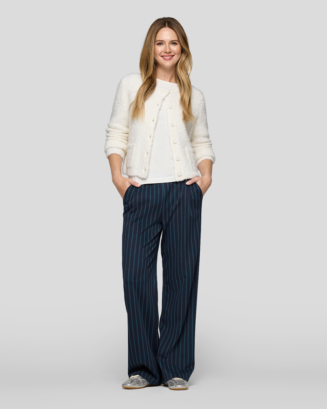 Kofta krull med fickor offwhite - 5