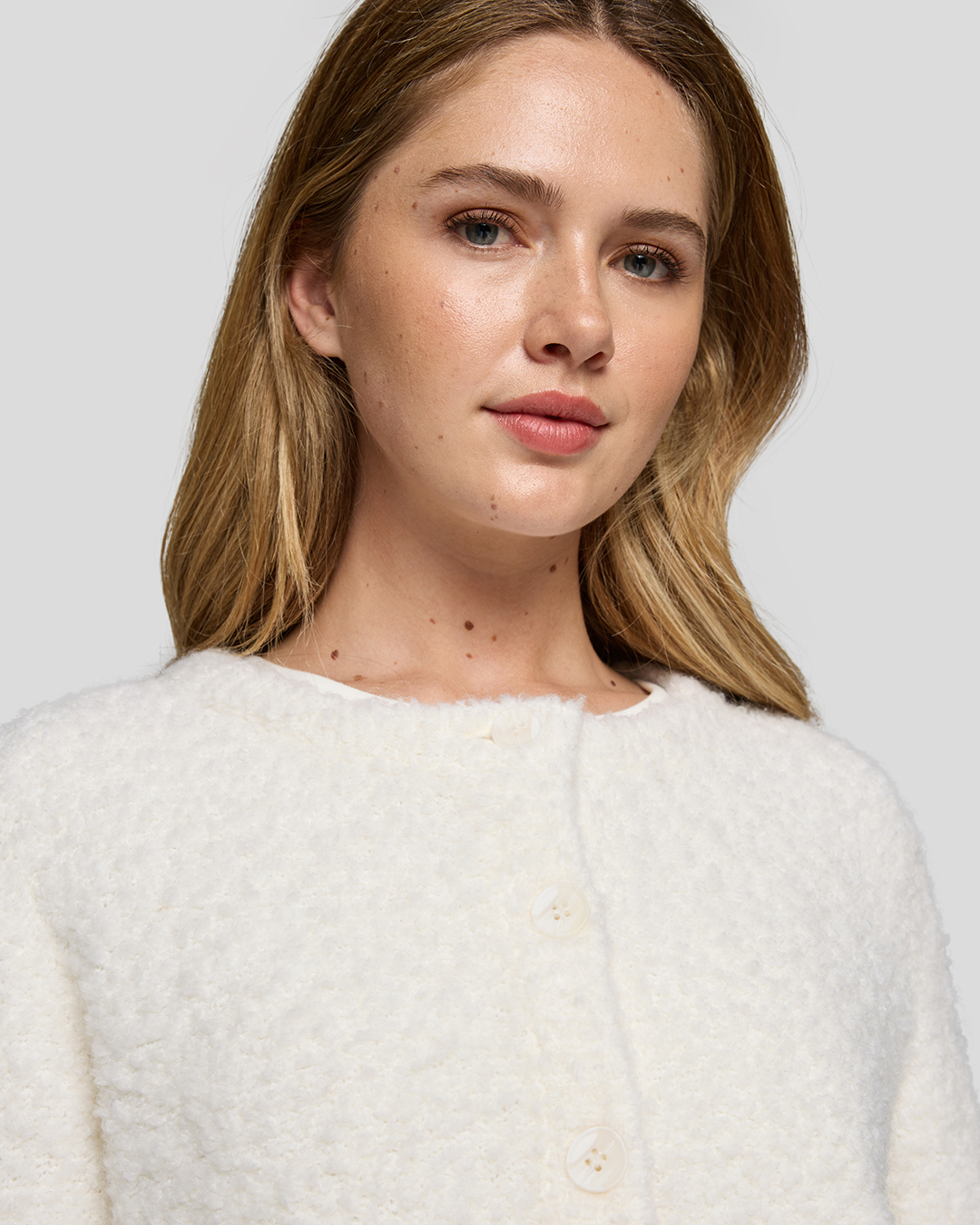 Kofta krull med fickor offwhite - 3