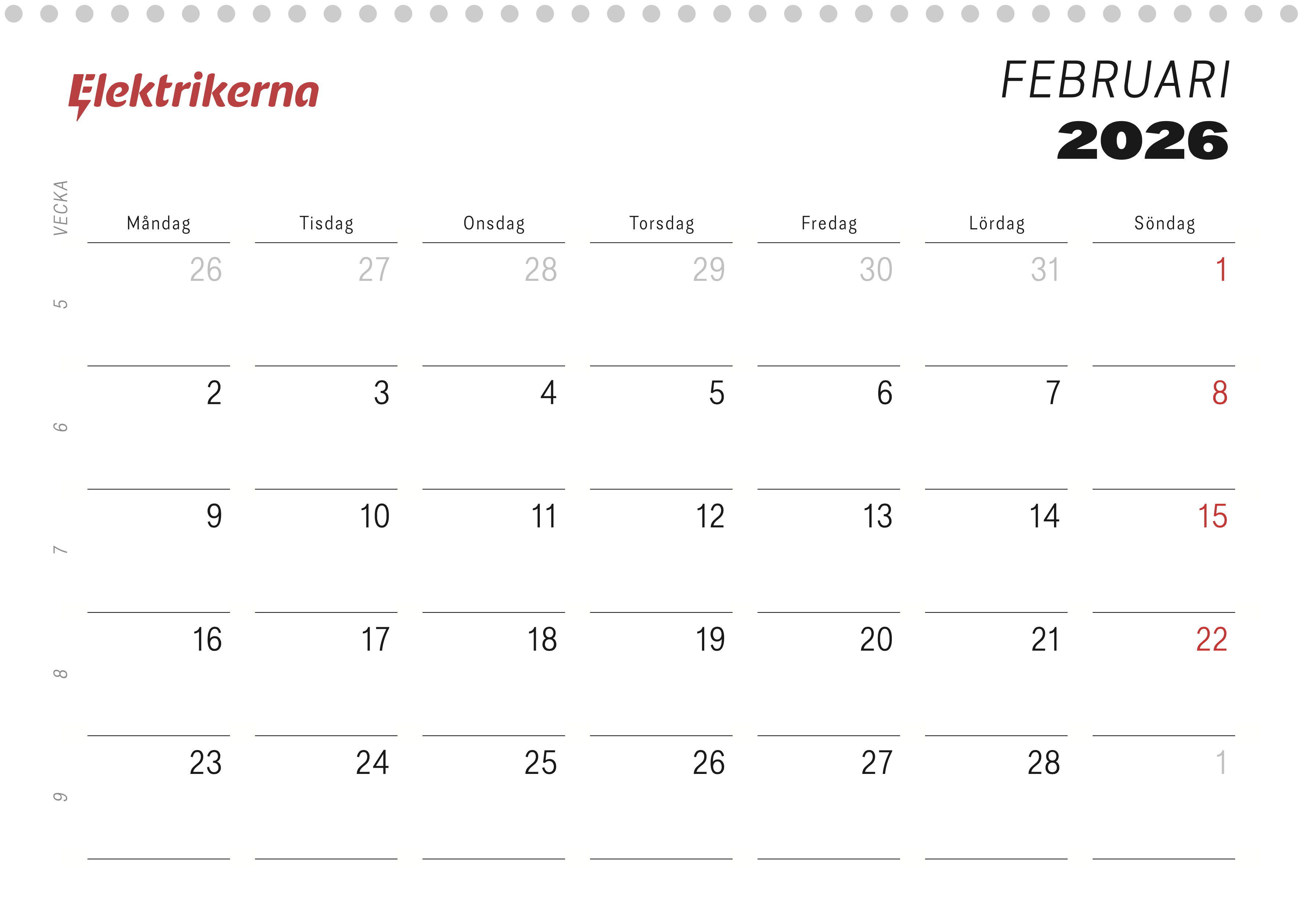 Väggalmanacka 2026 - 2