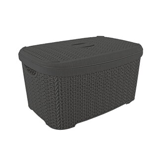 Förvaringsbox 6 L. med lock, svart