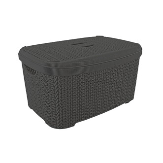 Förvaringsbox 6 L. med lock, svart