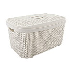 Förvaringsbox 6 L. med lock, vit
