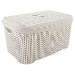 Förvaringsbox 12 L. med lock, vit	