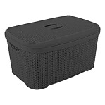 Förvaringsbox 12 L. med lock, svart	