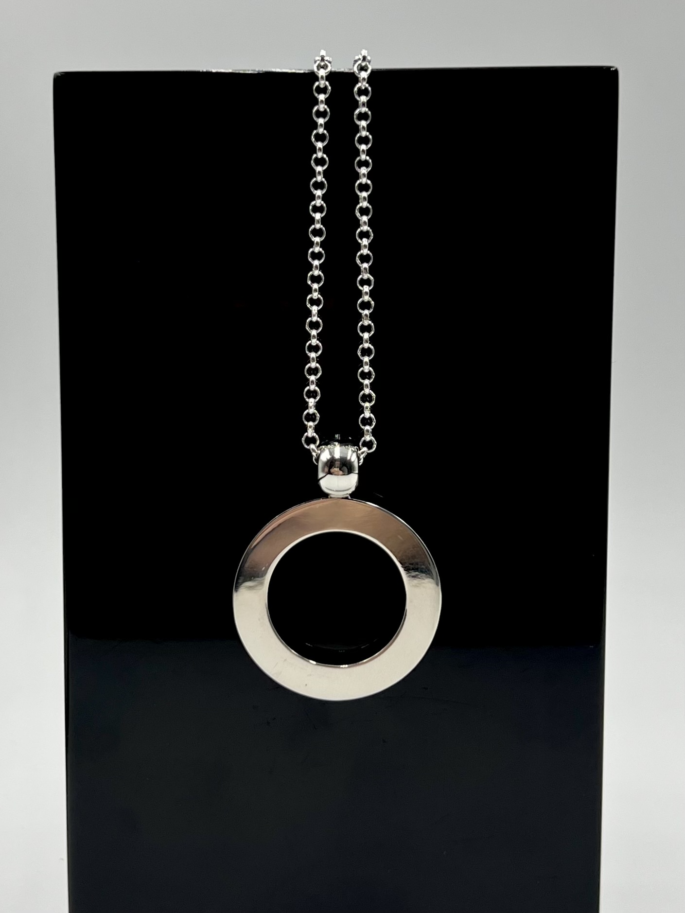 Hänge Exign öppen cirkel handgjort silver  - 3