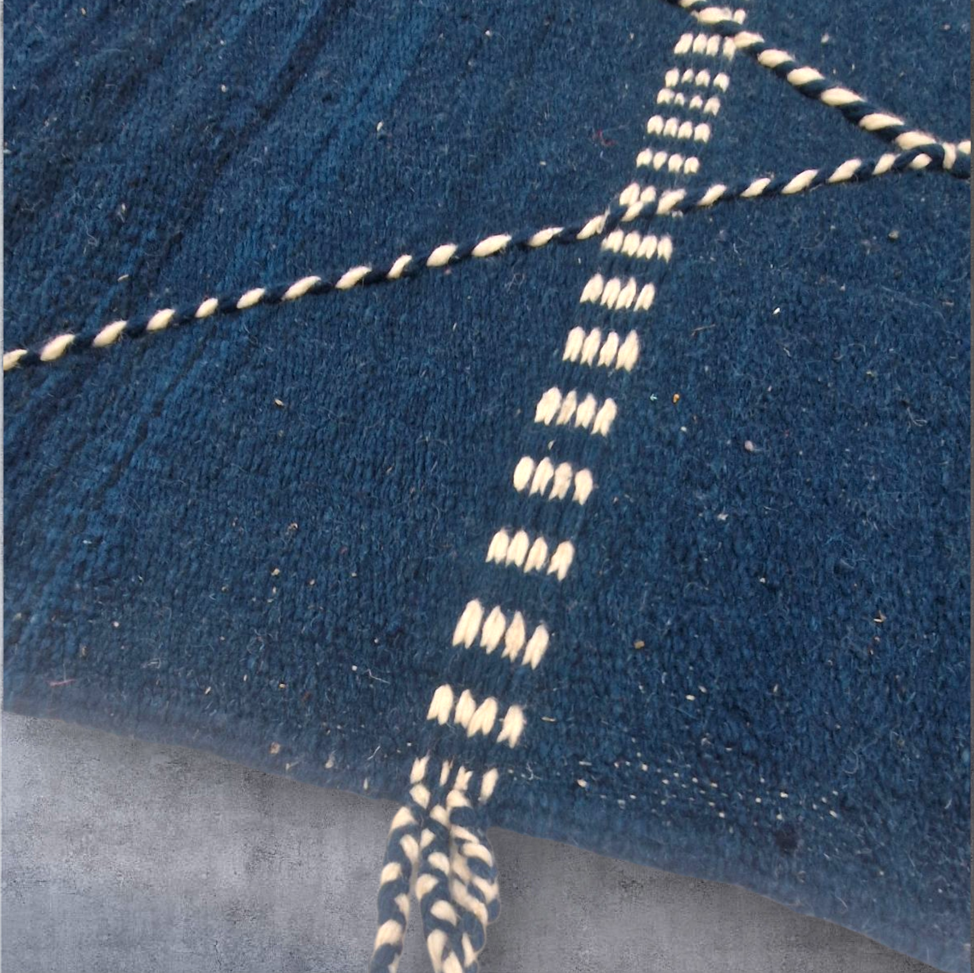 Kilim marocain, tapis berbère bleu et blanc 300x400 cm - 3