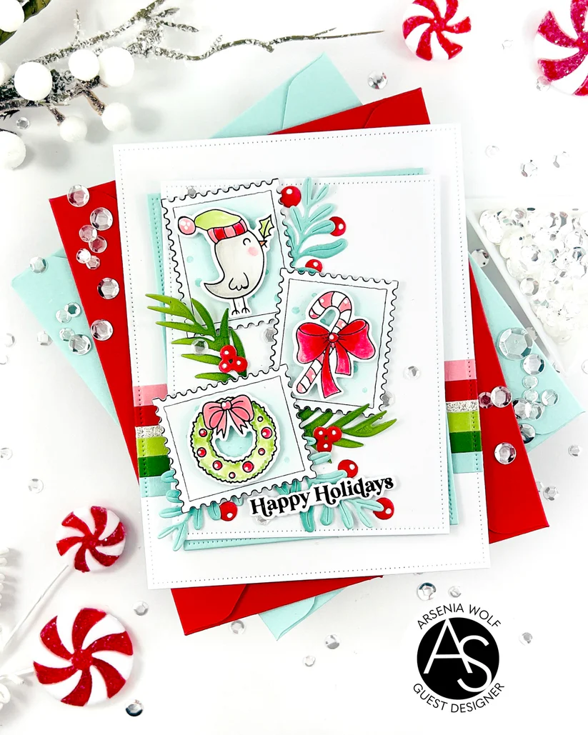 ALEX SYBERIA DESIGNS Merry Mail Stamp & Die Set - 8