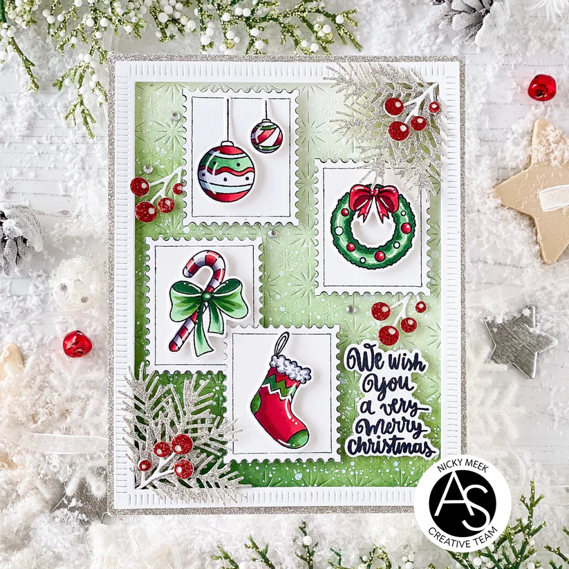 ALEX SYBERIA DESIGNS Merry Mail Stamp & Die Set - 6