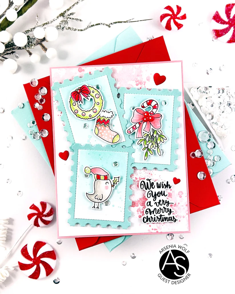 ALEX SYBERIA DESIGNS Merry Mail Stamp & Die Set - 7