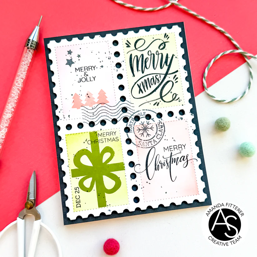 ALEX SYBERIA DESIGNS Christmas Postage Stamps & Stenils Bundle - 8