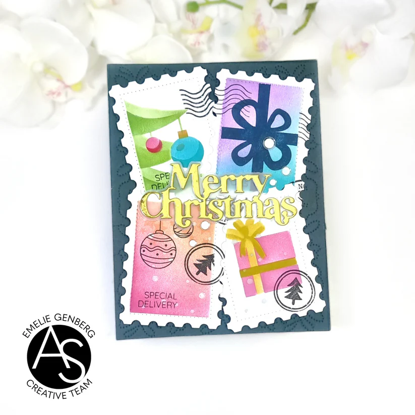 ALEX SYBERIA DESIGNS Christmas Postage Stamps & Stenils Bundle - 12