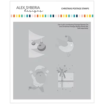 ALEX SYBERIA DESIGNS Christmas Postage Stamps   Stencil Set