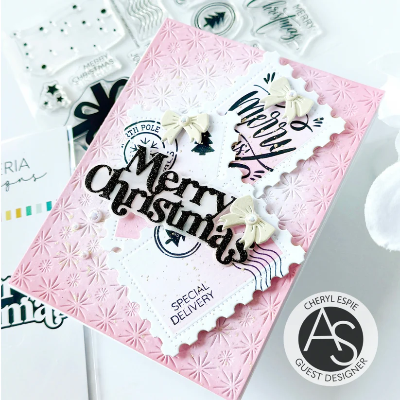 ALEX SYBERIA DESIGNS Christmas Postage Stamps   Stencil Set - 8